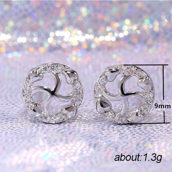 ✨Fashion Dainty Shiny Big Pinwheel Heart Stud Earrings, GPMB1452 - Picture 4 of 6